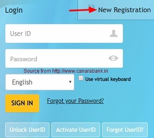 Canara Bank Netbanking Online Registration for New Users