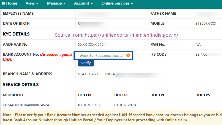 PF Withdrawal Amount